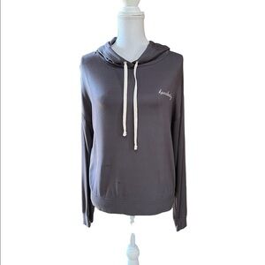 MAGNOLIA WOMENS GRAY LIGHTWEIGHT HOMEBODY PULLOVER HOODIE OVERSIZED SMALL